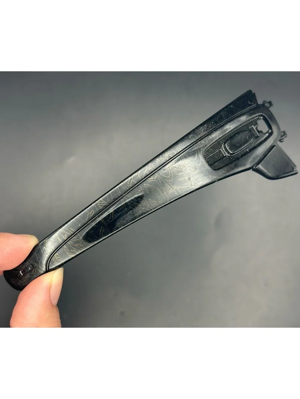 Oakley Batwolf OEM Polished Black Gold Text Right Replacement Arm